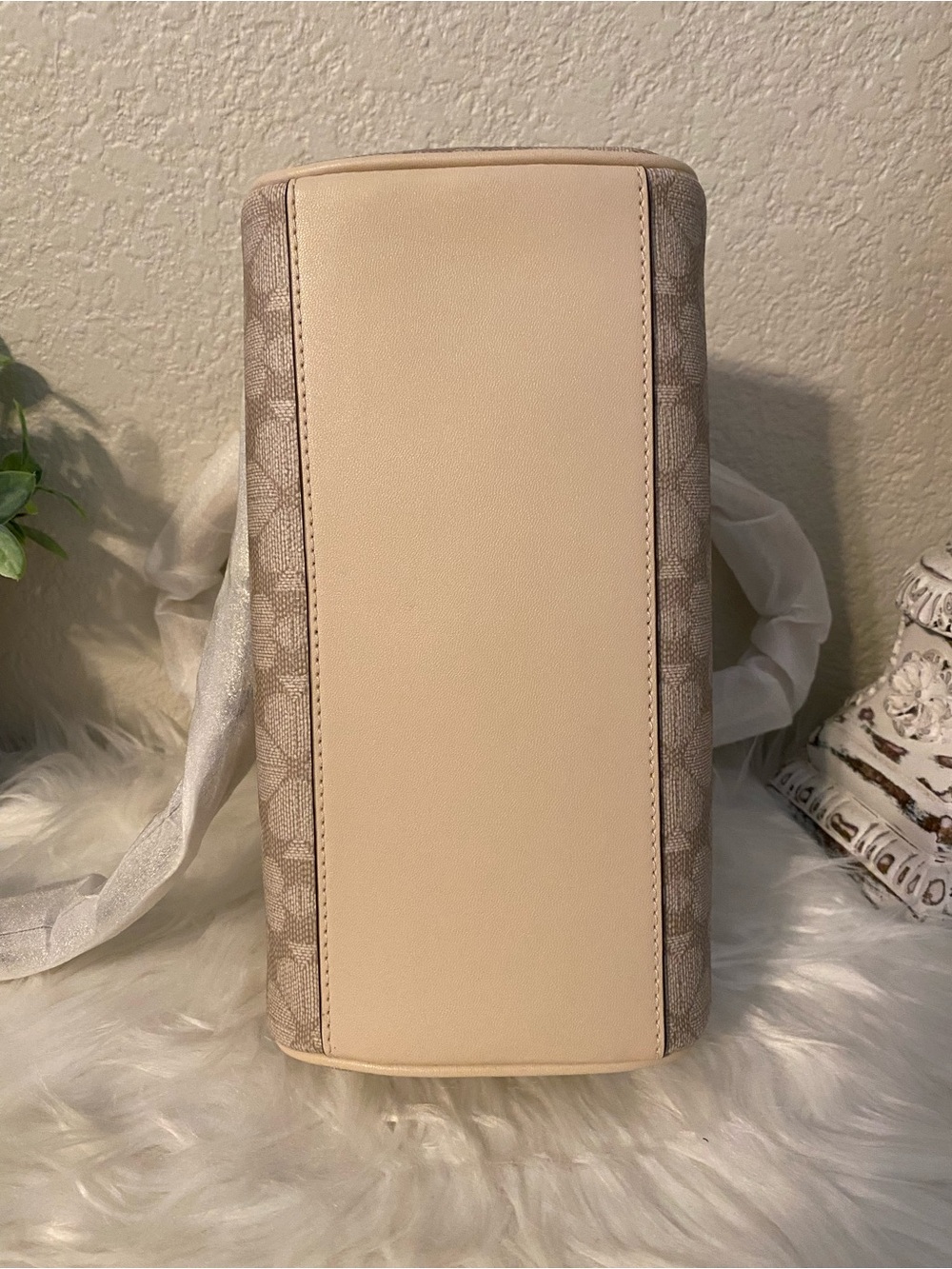 Kate Spade Madison duffle crossbody Beige Floral Satchel Zip Top Handle Strap - Picture 7 of 11